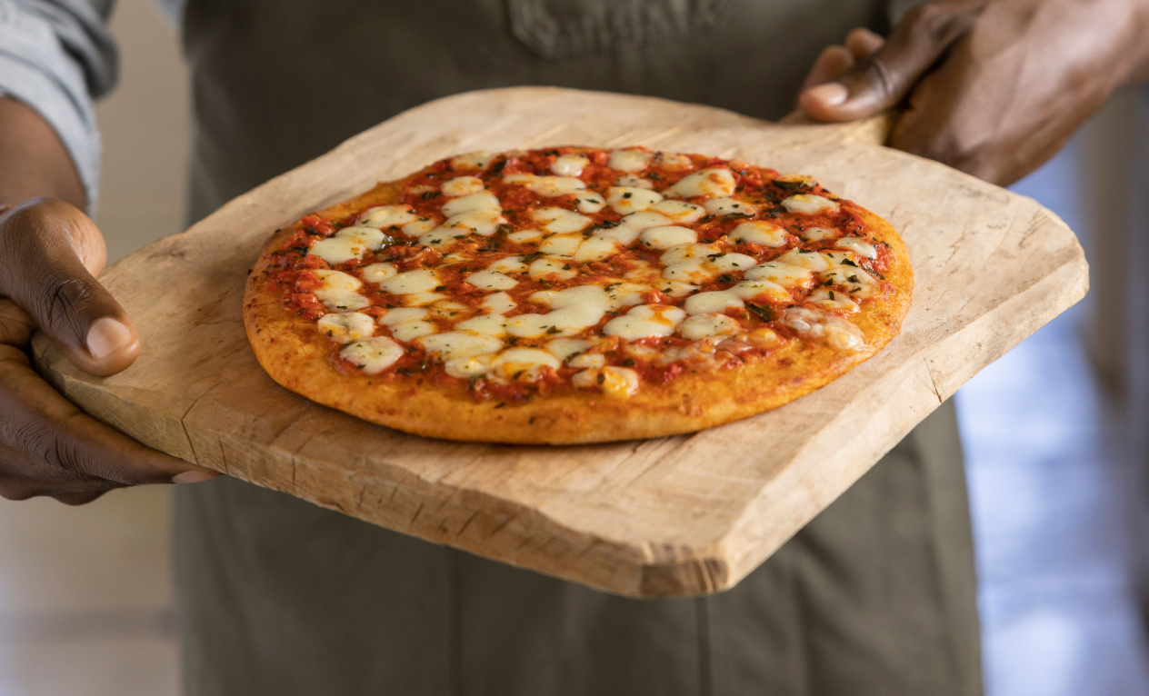Amy’s Pizza on a peel